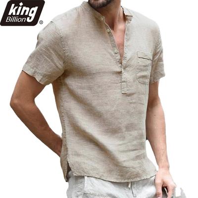 Summer New Men's Short-Sleeved T-shirt Cotton and Linen Led Casual Men's T-shirt Shirt Male  Breathable S-3XL