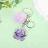 Acrylic Faux Rabbit Fur Halloween Keychain Alien Butterfly Women Key Ring Tarot Card Elk Keychain