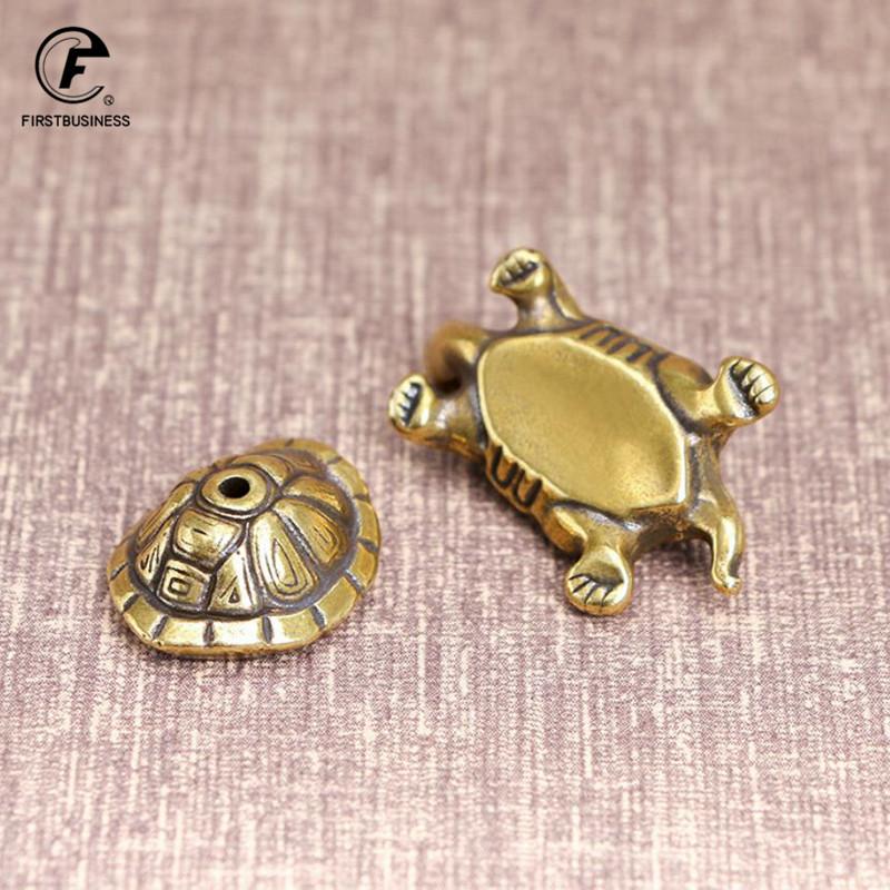 Vintage Brass Japanese Tortoise Incense Holder Burner Small Tea Pet Ornament Animal Turtle Figurines Miniatures Desk Decorations