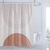Bathroom Abstract Lines Bohemian Shower Curtain Medieval Minimalist Art Polyester Fabric Shower Curtain 180X180Cm With 12 Hooks