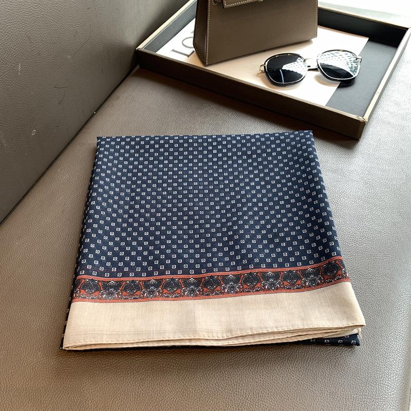 Summer Atmosphere, Wearing a Headscarf, Twill Silk, Imitation Cool Feeling, Retro Rhombus Point Women's Waist Scarf, Silk Scarf, and Square Scarf Outs