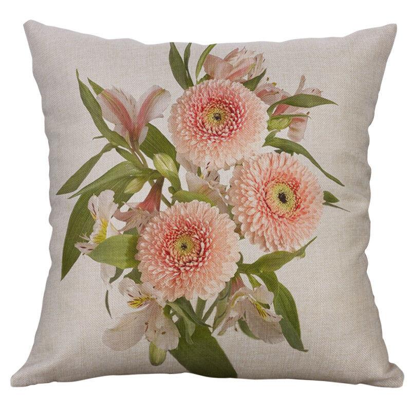 Vintage Flower Cotton Linen Cushion Cover Soft Decorative Pillow Case For Home Comfort