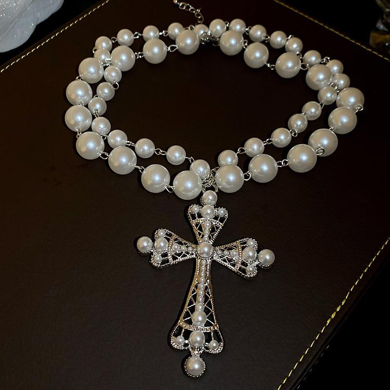 Simple ins style pearl snake chain round bead adjustable necklace Internet celebrity temperament collarbone chain fashion light luxury necklace women