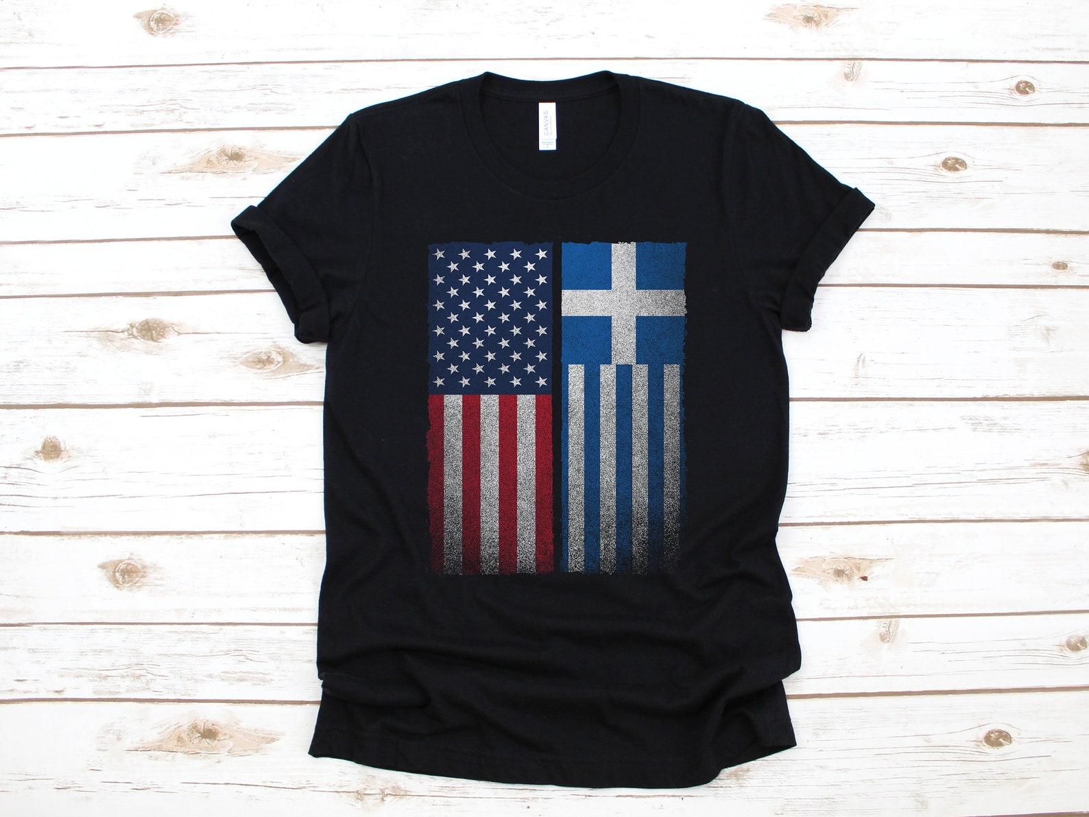Greek American Flag Shirt, Greek USA Flag T-Shirt, Greece T-Shirt,T-shirt, Tank Top, T-shirt, T-shirt S