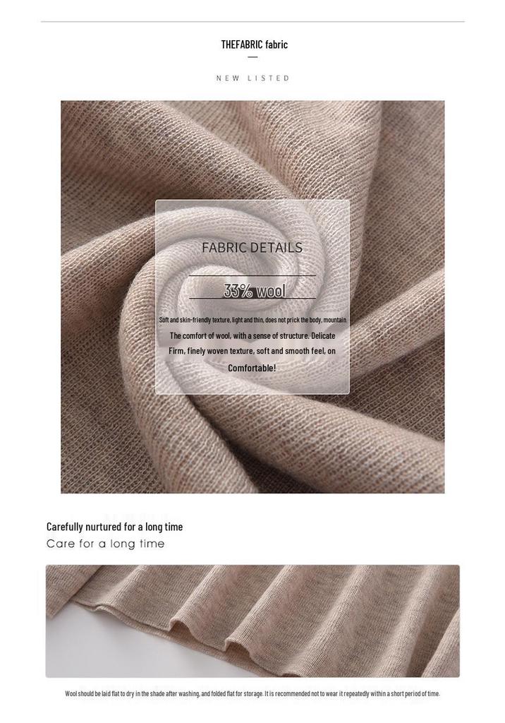 Women's Slim Fit High Neck Wool Sweater - Knitted, Autumn/Winter Collection