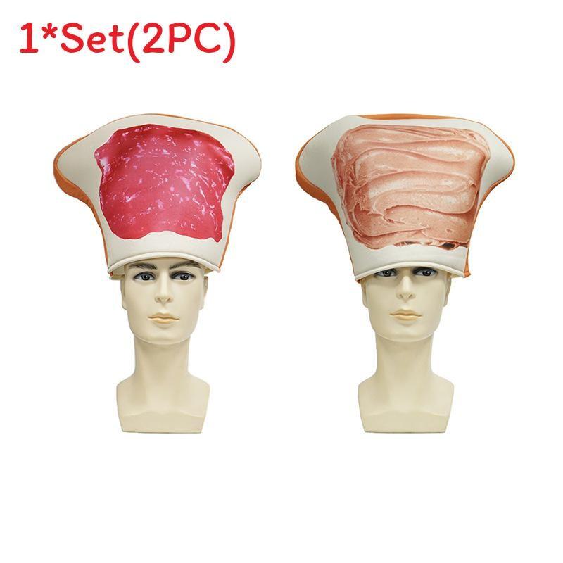 

Halloween Couples Food Costume Set With Composite Fabric For Stage Performance Jam Hat