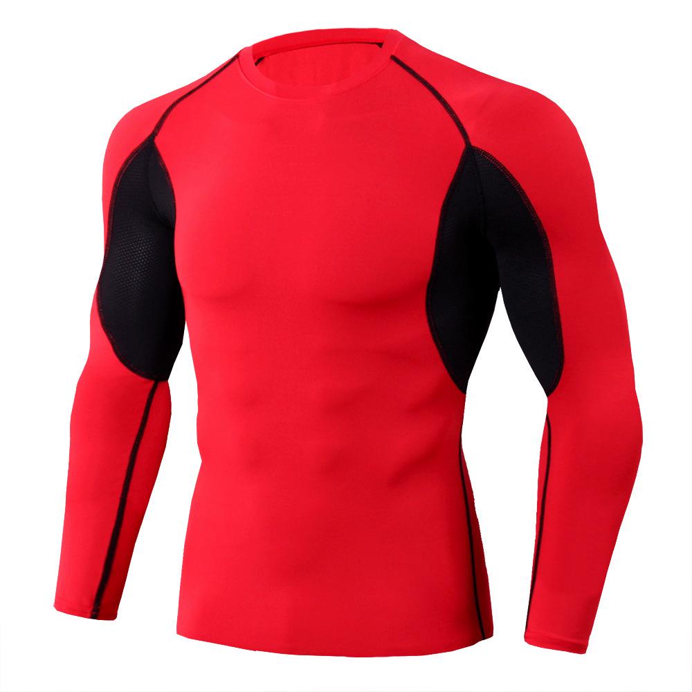 Men's Pro Quick-Dry Crew Neck Long Sleeve Tight-Fit Fitness T-Shirt