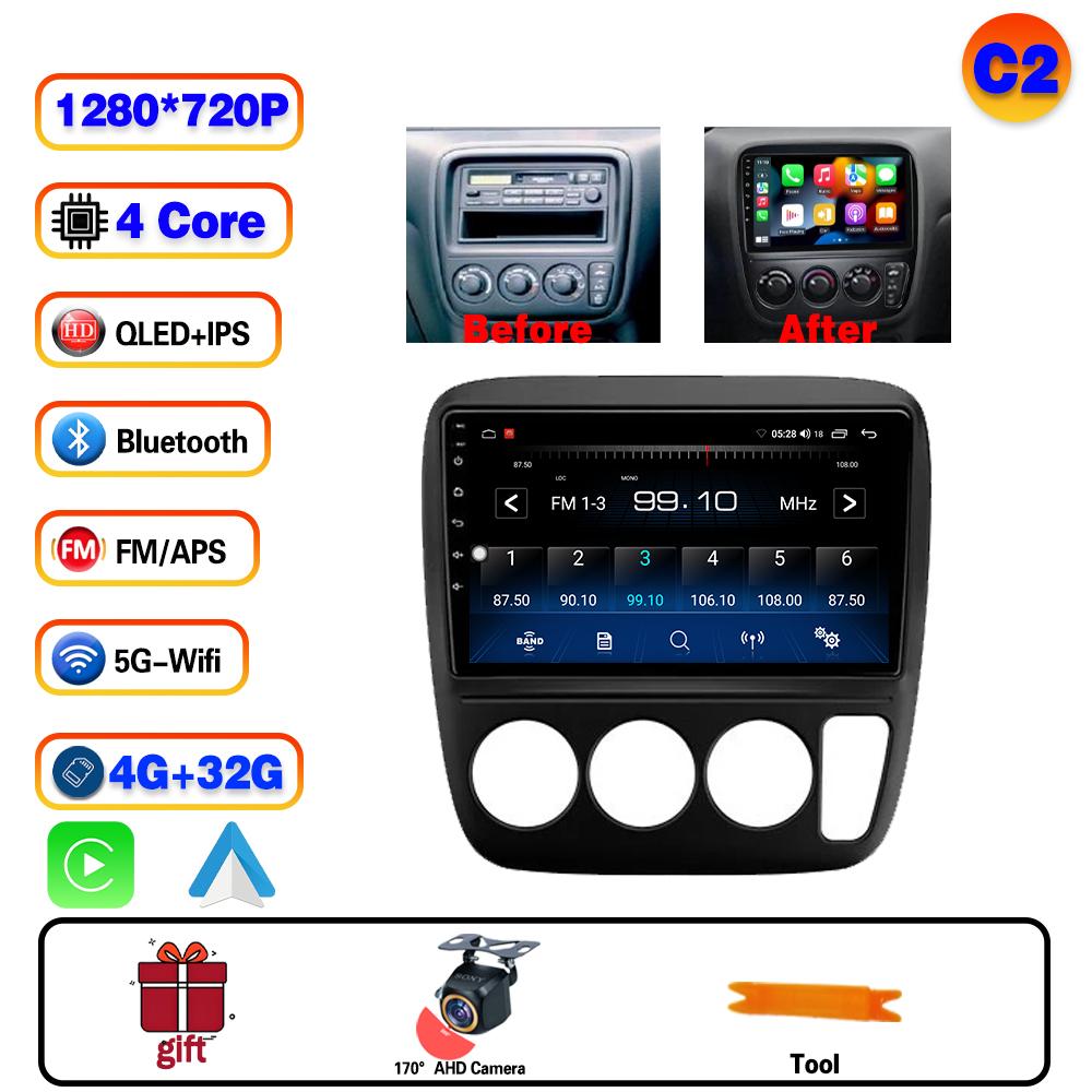 Autoradio Android 15 avec Carplay pour Honda CRV CR-V 1995 1996 1997 1998 1999 2000 2001 Lecteur multimédia GPS Unité principale tout en un