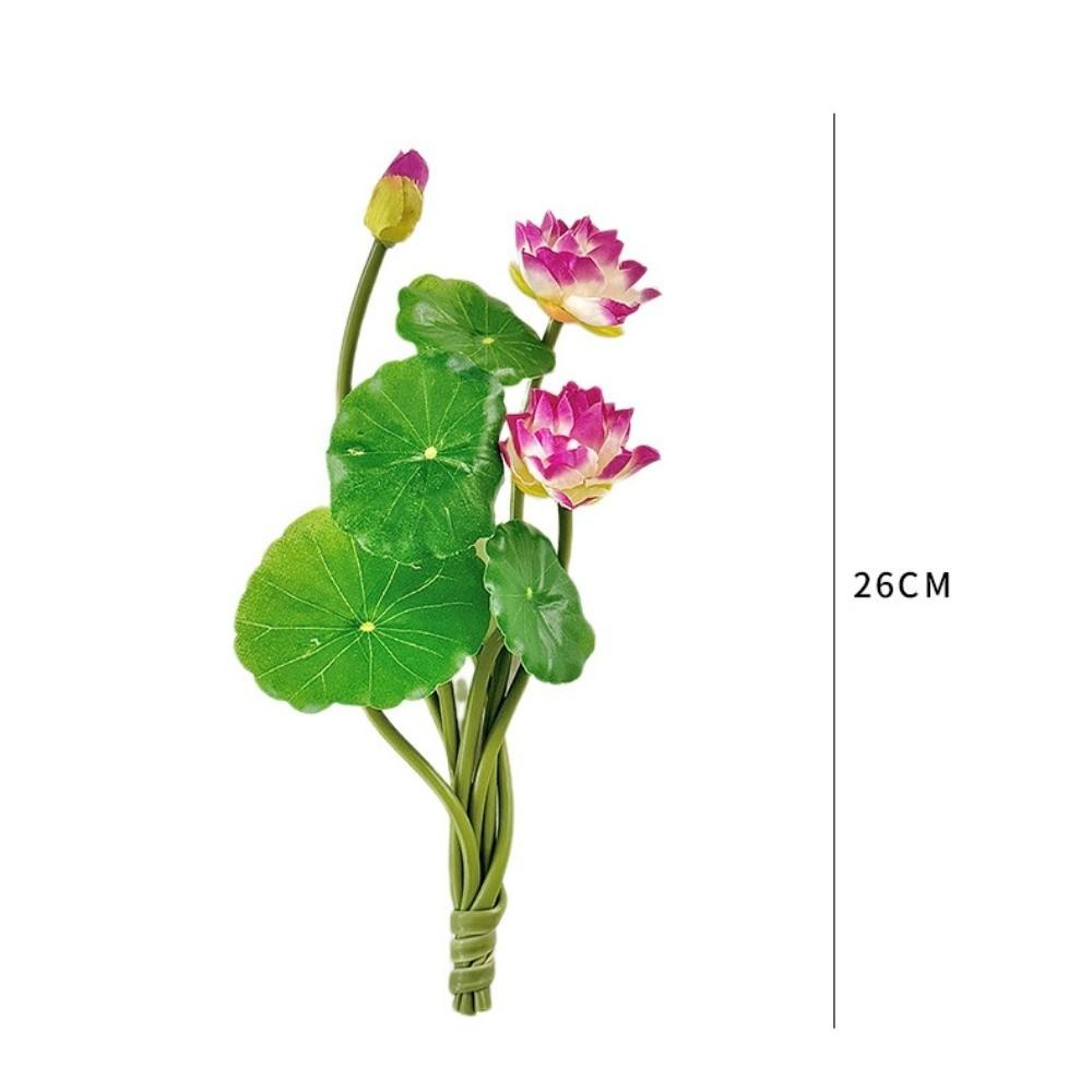 New Pink Artificial Lotus Flowers Lotus Leaves Decorative Artificial Faux Plants Floral Fake Water Lily Flower Home Decor