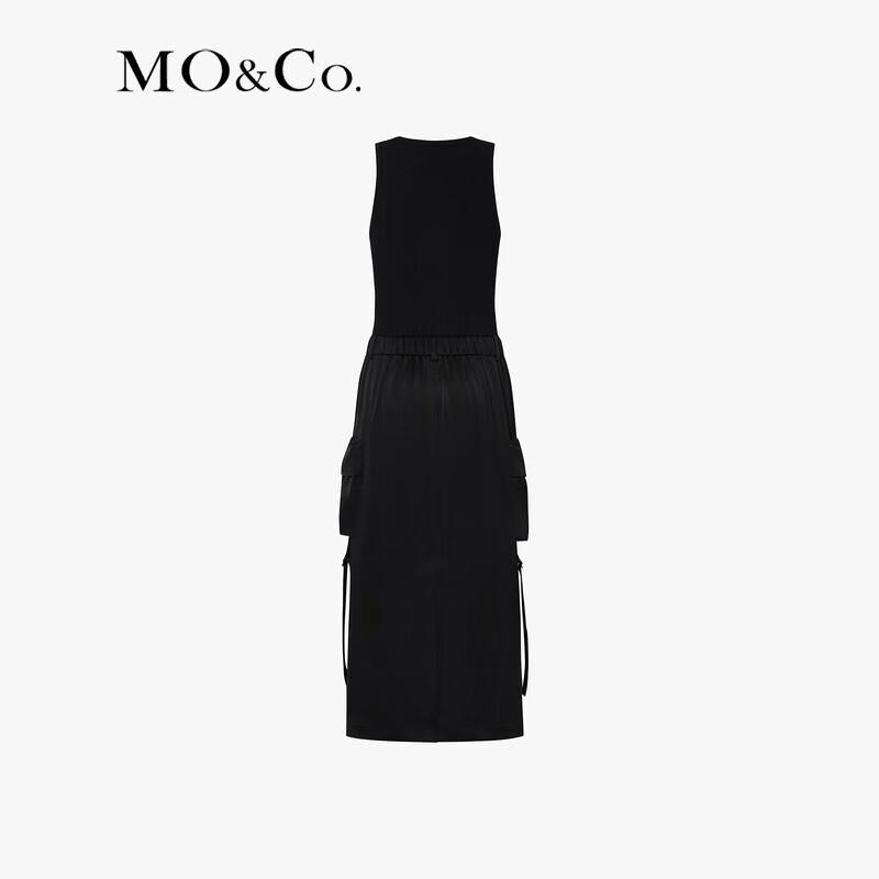 MO&Co. Cool-Touch Triacetate Workwear Spliced High-Waist Long Dress