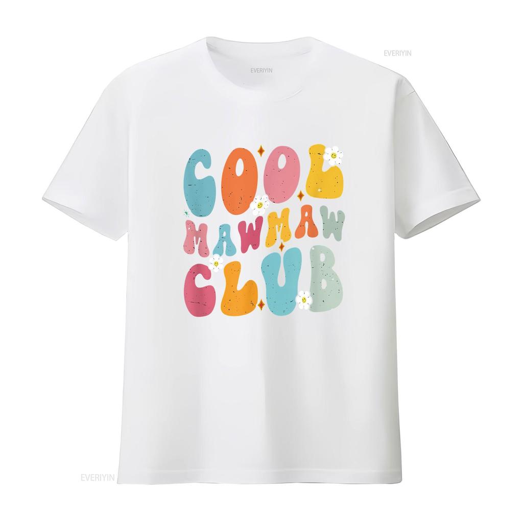 Cool Mawmaw Club Mother s Day Groovy Retro Best Mom Ever T Shirt vintage Washed Comfortable Casual fashion graphic