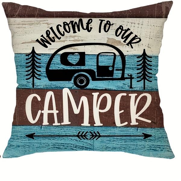 1/4pcs Rustic Farmhouse Camping Throw Pillow Covers Camper Themed Decorative Pillow Cases for Outdoor Indoor Home Decor