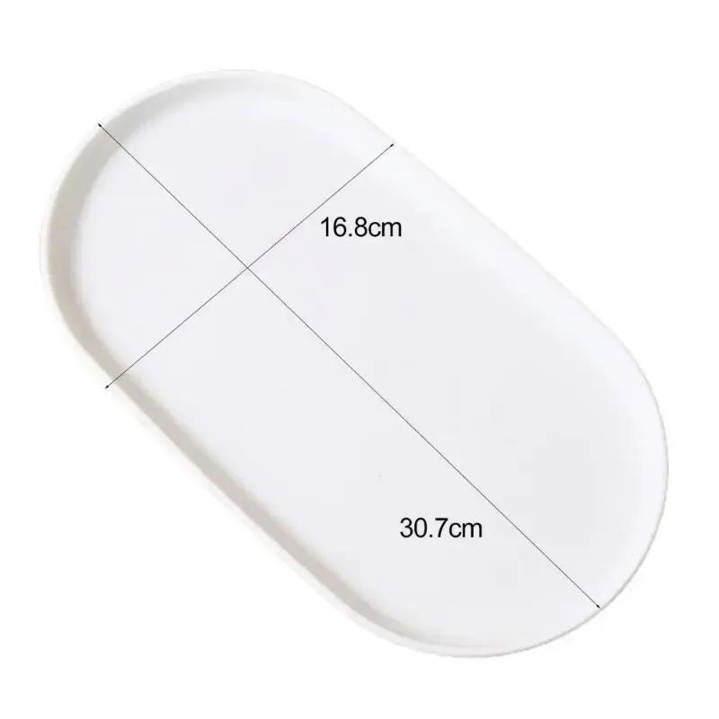 Dessert Tray Fruit Plate Oval Stackable Food Serving Tray Free Bone Dish Snack Plate Reusable Smooth Edge Food Plate for Kitchen