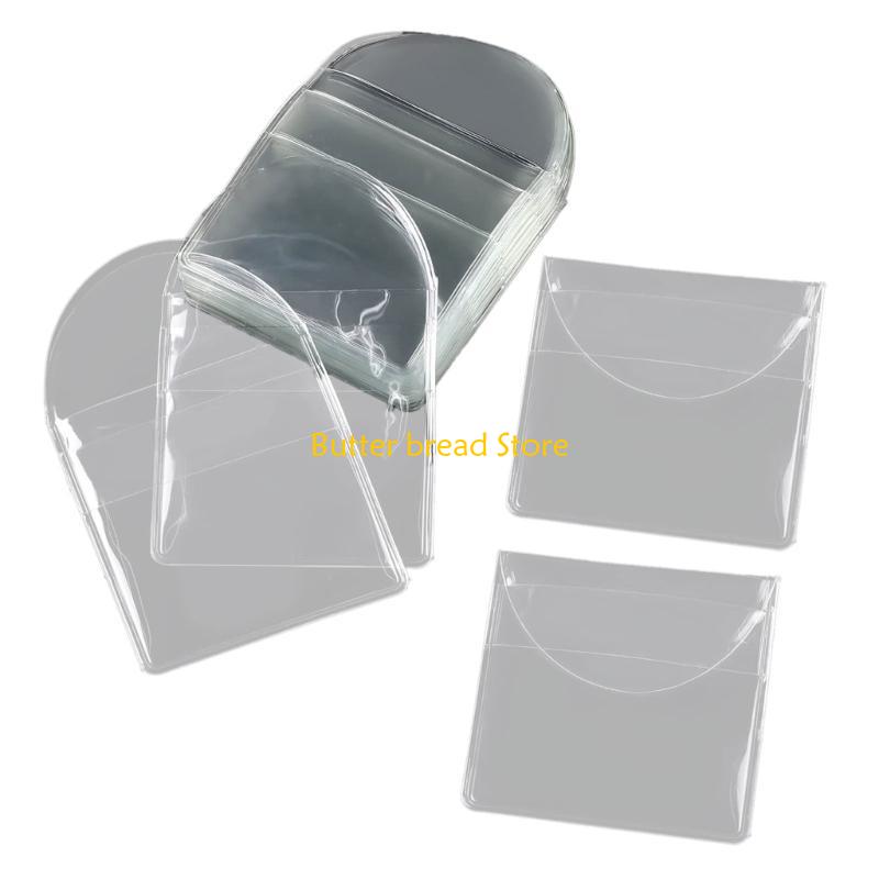 W89C 50Pcs Individual Pocket Coin Plastic Coin Protectors Clear Coin Pouches CN