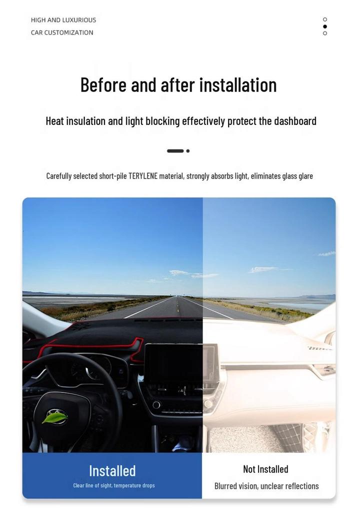 Geely Vision Sunshade: Light Blocking Mat for Dashboard Protection & Decoration