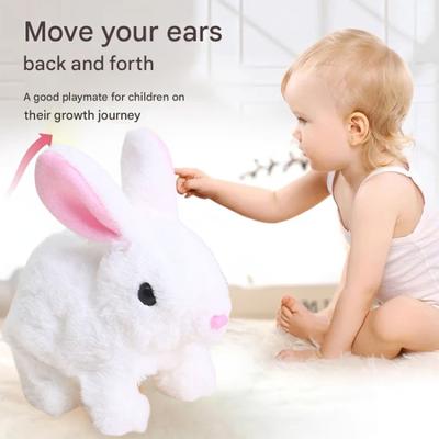 Electric Bunny Doll Plush Simulation Cute Rabbit Interactive Toys Walking Dolls Children's Accompany Birthday Gift