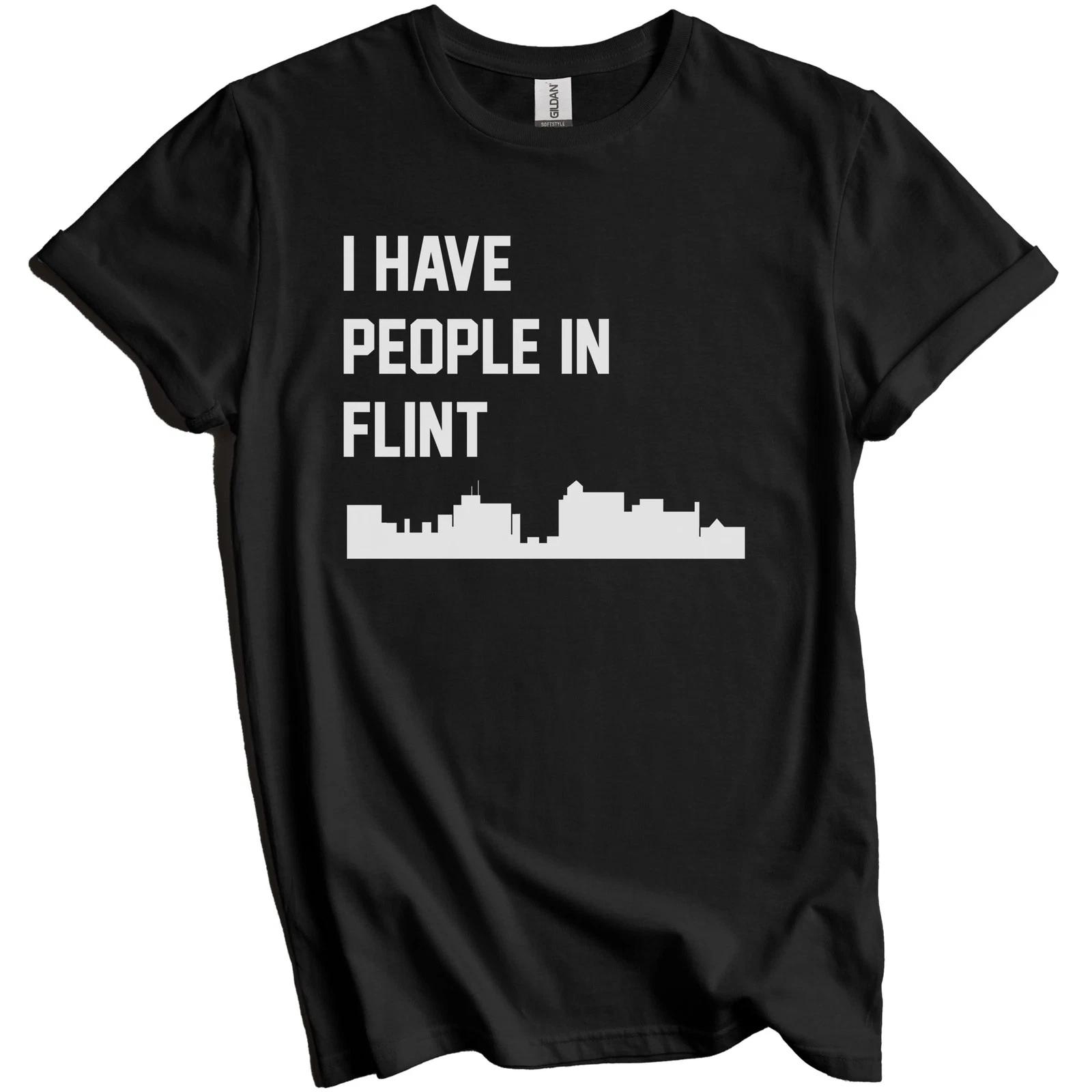 I Have People In Flint Michigan Skyline T-Shirt S