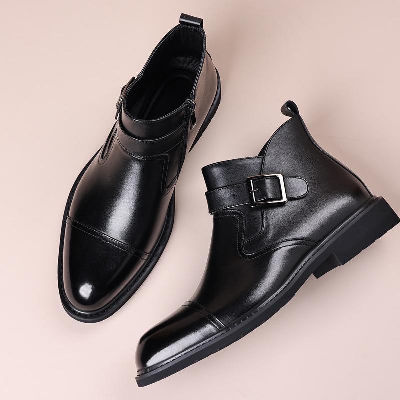 Men’s Genuine Leather Chelsea Boots - Business Formal, Retro British Style, Motorcycle Rider, Short Boots
