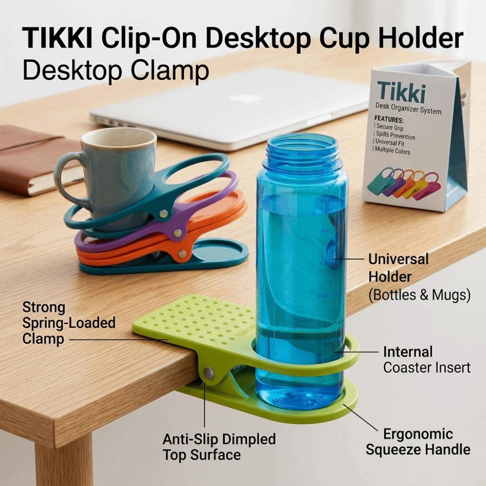 Creative Tableside Cup Holder Clip Clamp Universal Multifunctional Coffee Mug Drink Holder Desktop Tea Accessories Office Desk