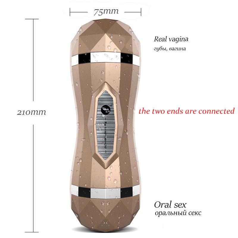 Male Masturbator Vibrator Real Vagina for Men Silicone Toy,Deep Throat Pussy Mouth Double Sex Toys
