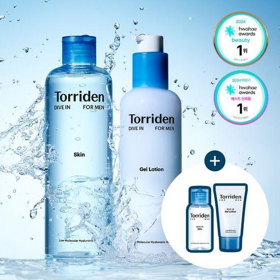 TORRIDEN Dive-in for Men Low-Molecular Hyaluronic Acid Skin/Gel Lotion 2-pack (+Skin 30ml + Gel Lotion 20ml)