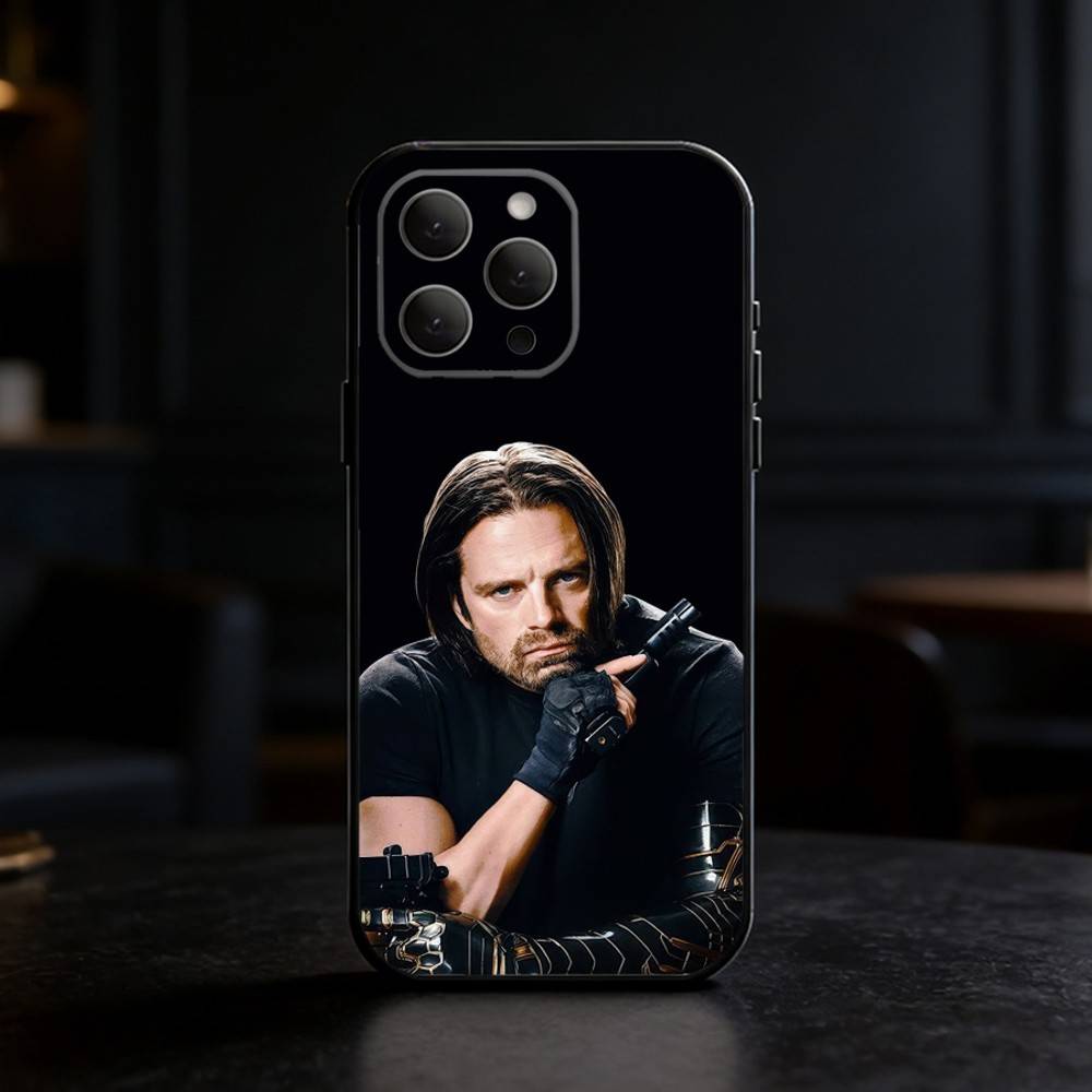 

Actor S-Sebastian Stan Phone Case For iPhone 17,16,15,14,13,12,11 Plus,Pro Max,SE4Soft Silicone Black Cover iPhone14ProMax