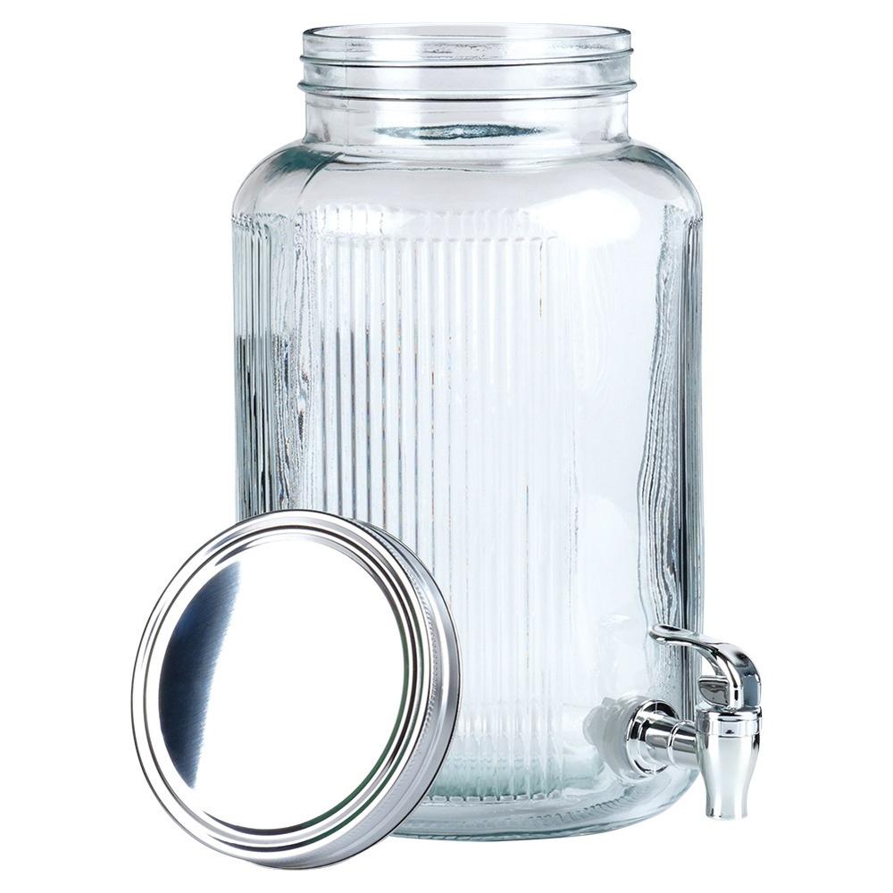 Glass Beverage Dispenser Jar with Tap 6.2L