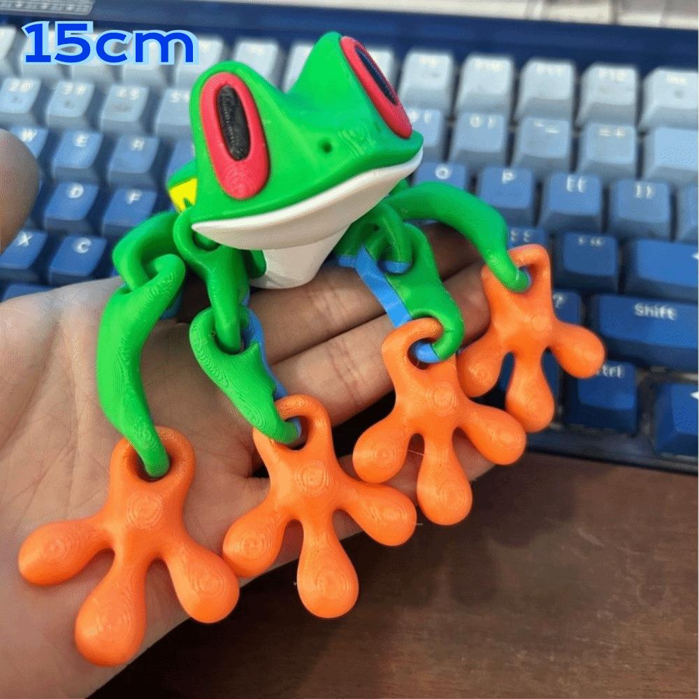Realistic Magnetic Frog Toy Stress Relief Toys Jointed Jumping Frogs Model 3D Printed Magnet Frog