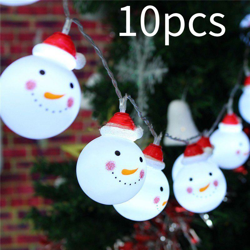 

Light String Led Christmas Snowman Lamp Party Decoration Pendant Children Room White,10pcs
