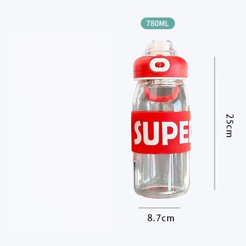 Large Capacity Glass Sports Water Bottle with Tea Infuser