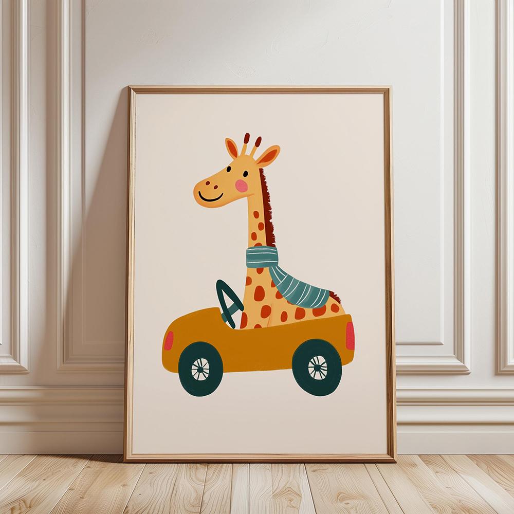 Circus Monkey Wall Art Birthday Party Decor Playful Kids Room Art Nursery Safari Animal Poster Lion Giraffe Dog Prints Pictures
