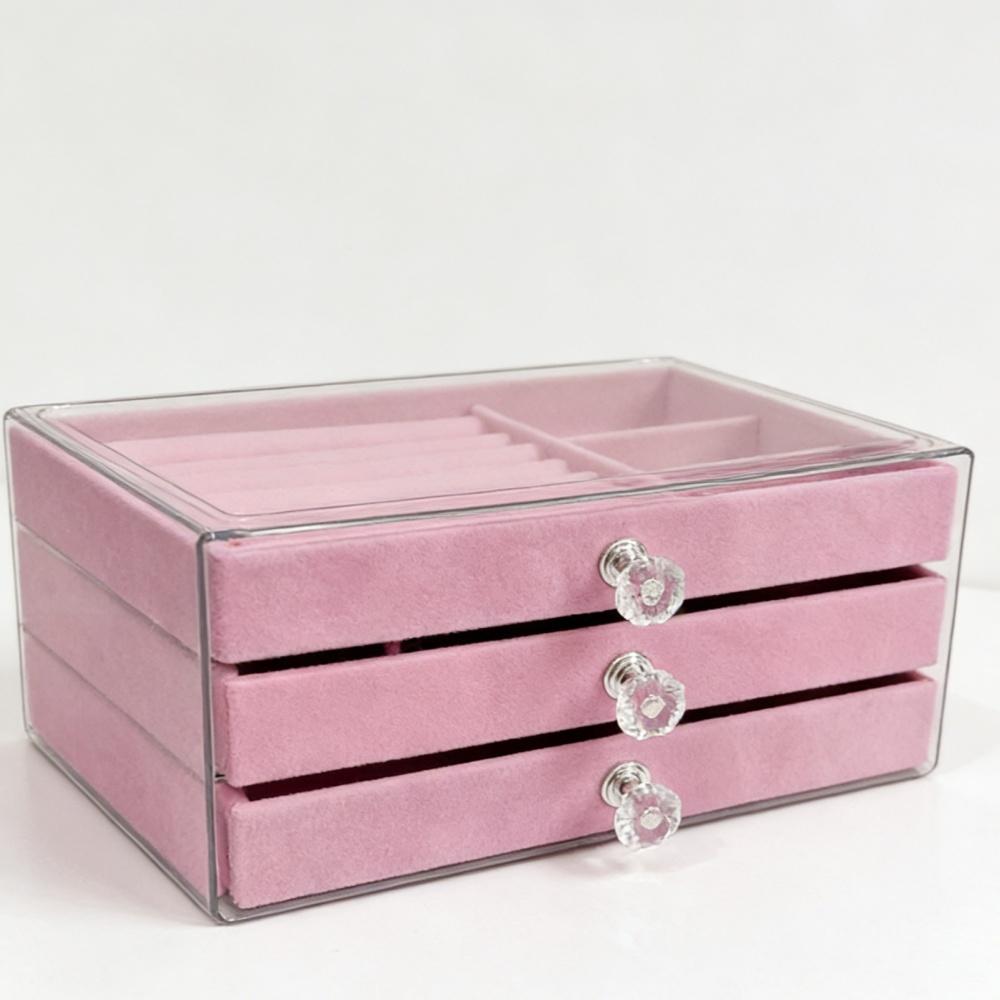 Three Layer Acrylic Jewelry Storage Box Drawer Stud Earrings Ring Necklace Jewelry Bracelet Jewelry Storage Box