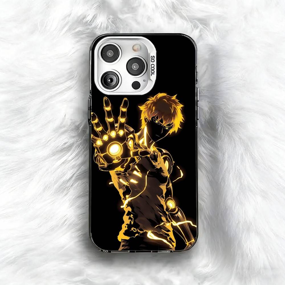O-One Punch Man G-Genos Phone Case For iPhone 16 17 15 14 12 13 Pro Max Black Color Shockproof Cover