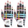Golf Set of Lambskin and Microfiber Stretch Rain and Sweat Includes Golf Women's Gloves, 2, Right-Handed, Nail-Cut Fingertips, Leather, Fabric, Soft,