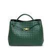 Borsa a tracolla messenger a tracolla portatile in corda intrecciata in pelle da 45 cm con chiusura a nodo a otto, borsa a tracolla da donna alla moda transfrontaliera