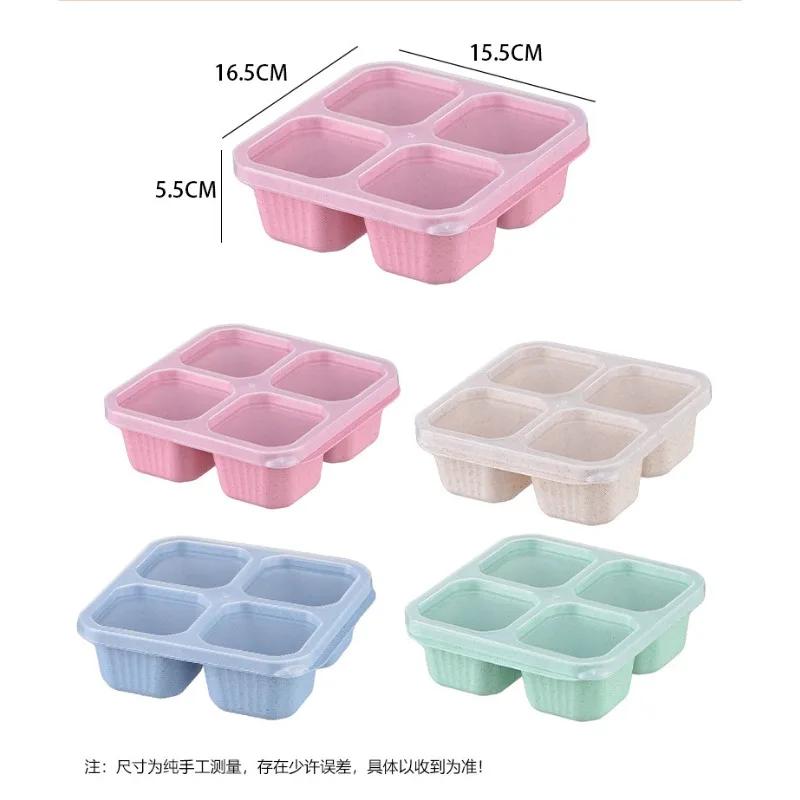 4 Cells Salad Container for Lunch Kids Reusable Food Prep Containers Lunchable Kids Snack Container for School Work and Travel