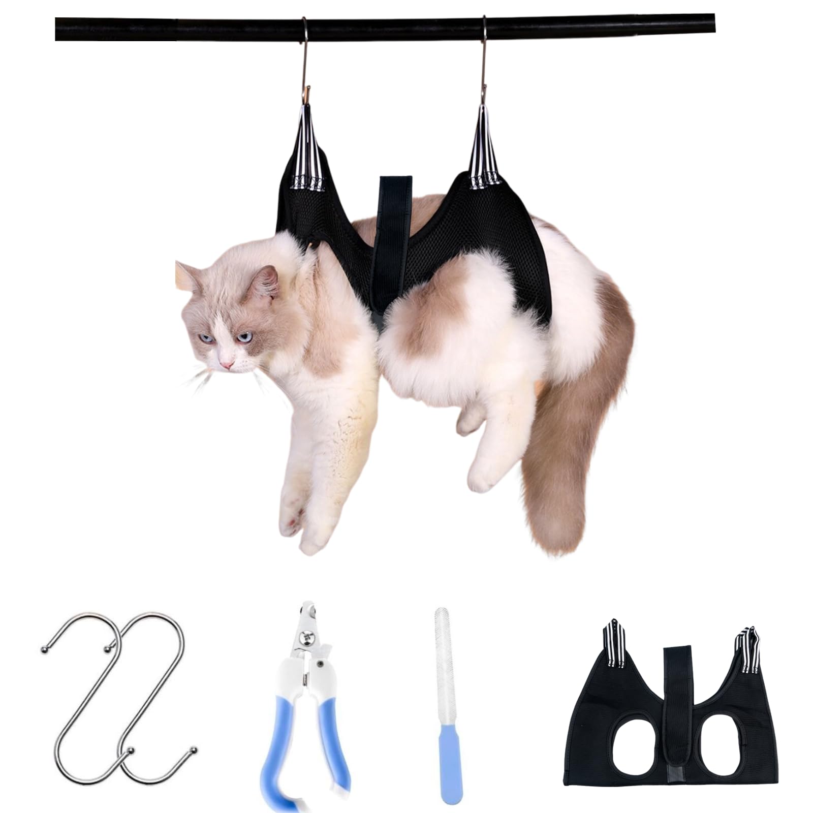 

Dog and Cat Grooming Hammock Helper with Magic for Puppies and Nail Trimming with Nail Nail Restraint Soft for Pet Care [Senteria] Seal, Cats, Aid,