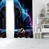 2pcs- Dark game player polyester curtains, pole bag curtains, bathroom, bedroom, living room, home room decoration