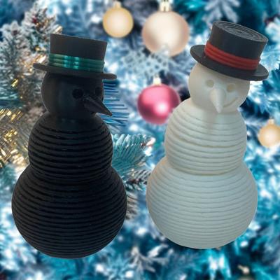3D Printed Christmas Spring Snowman Decompression Toy Ornament