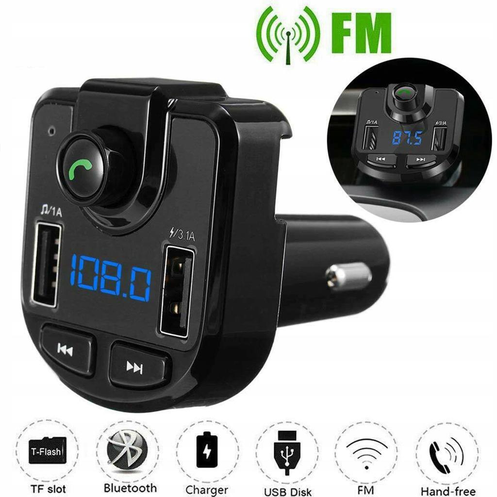 Transmiter Ładowarka Fm Bt Bluetooth Mp3 2Xusb Sd