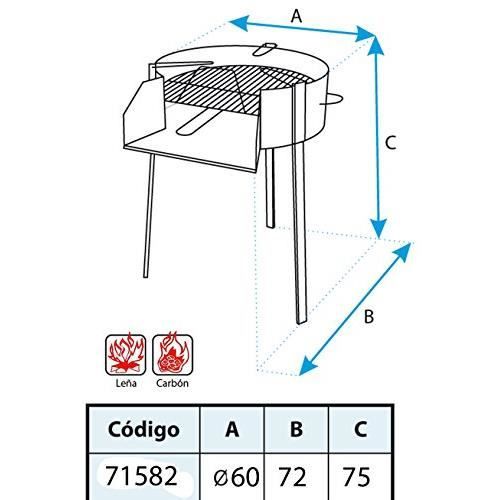 Barbecue Rond - IMEX EL ZORRO - 60 X 75 Cm - Charbon - Support Poêle À Paella - 5 Personnes