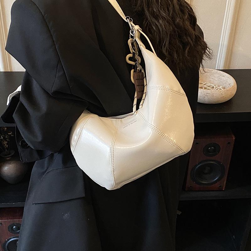 

New Spring Simple Hobo Bags Women Fashi Comfortable and Versatile Texture Crossbody Bags Small Design Casual Storage Bags білий