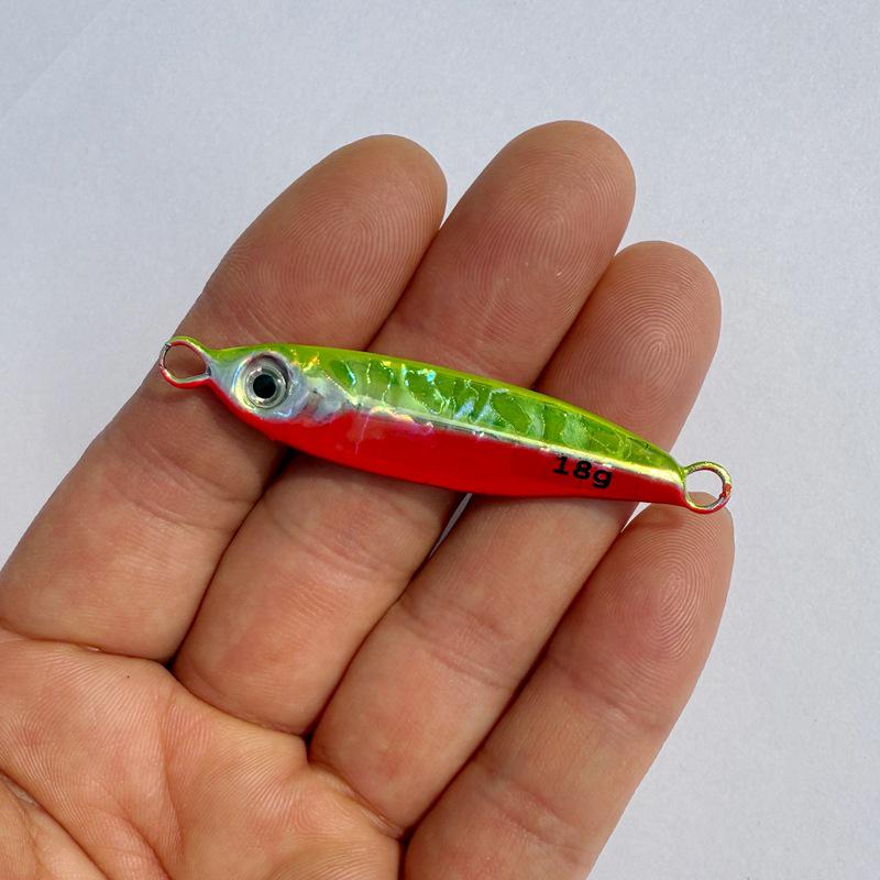 Luminous Blue Knife Iron Plate Lure with Double Hooks for Long Casts, Sea & Freshwater Fishing.