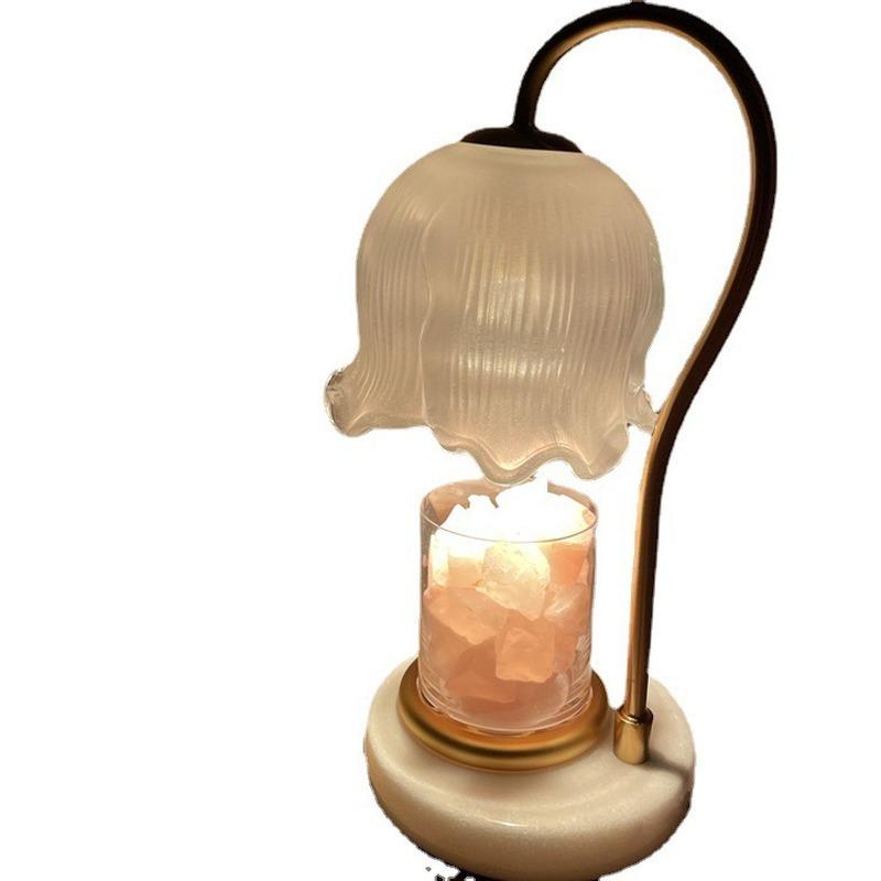 

Лампа для подогрева свечей с мраморным основанием, хрустальный абажур, ароматическая лампа для плавления воска сверху вниз для дома, спальни changeable&EU plug