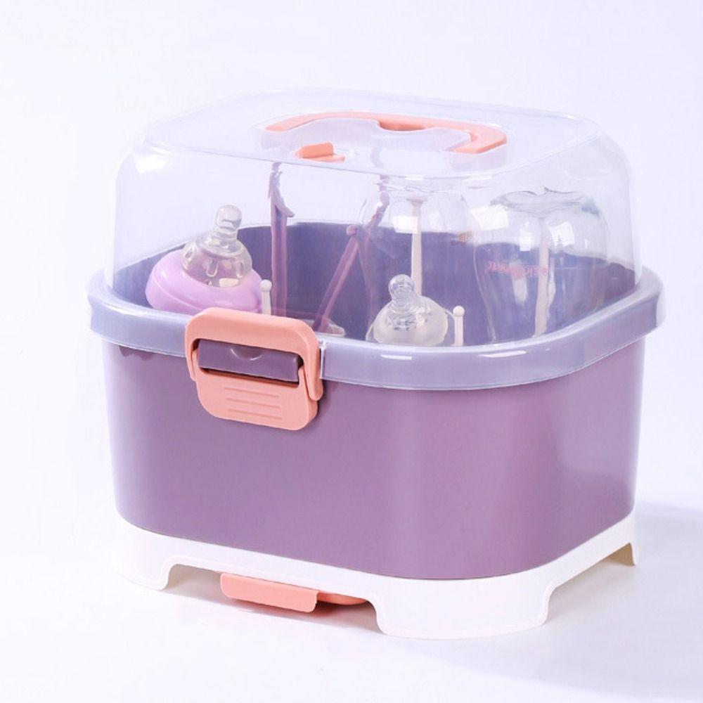 With Cover Nursing Bottle Storage Box Dustproof Baby Bottle Organizer Outdoor Travel