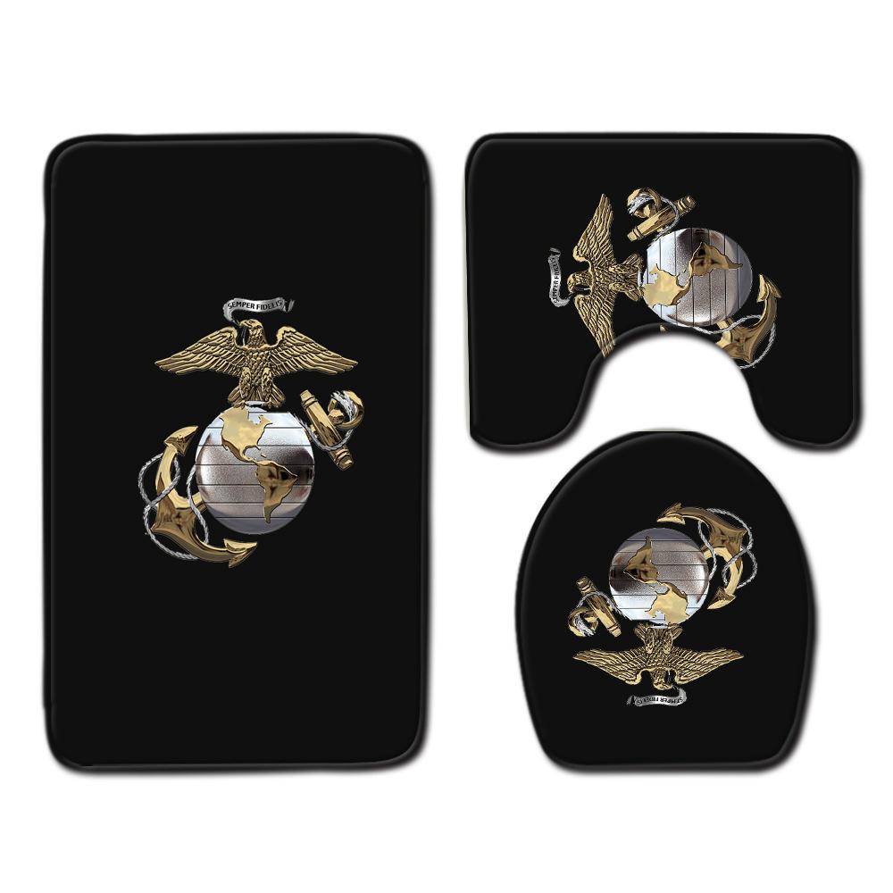Animation Bathroom Floor Mat Three-Piece Bathroom Carpet Toilet Mat Set Door Mat Bathroom Non-Slip Mat