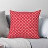Quatrefoil Moroccan Red Square Pillowcase Polyester Linen Velvet Printed Zip Decorative Pillow Case Sofa Cushion Cover