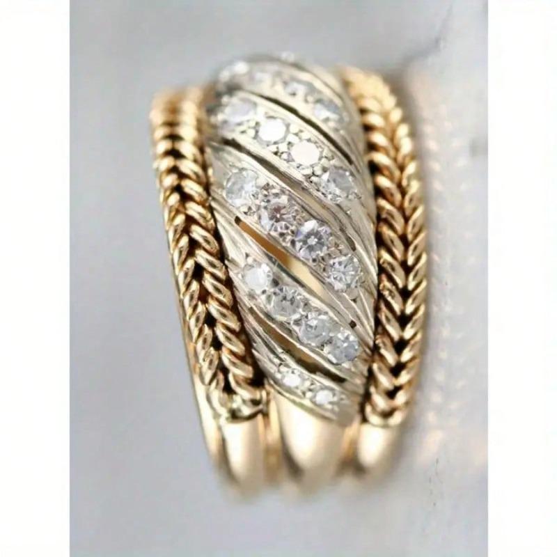 Damenring mit funkelndem Zirkonia, Perfektes Jubiläums-/Valentinstagsgeschenk für Freundin, Geeignet für Verlobung/Hochzeit