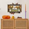 Creative Fake Window Sunflower Bedroom Living Room Home Background Beautification Decoration Wall Stickers