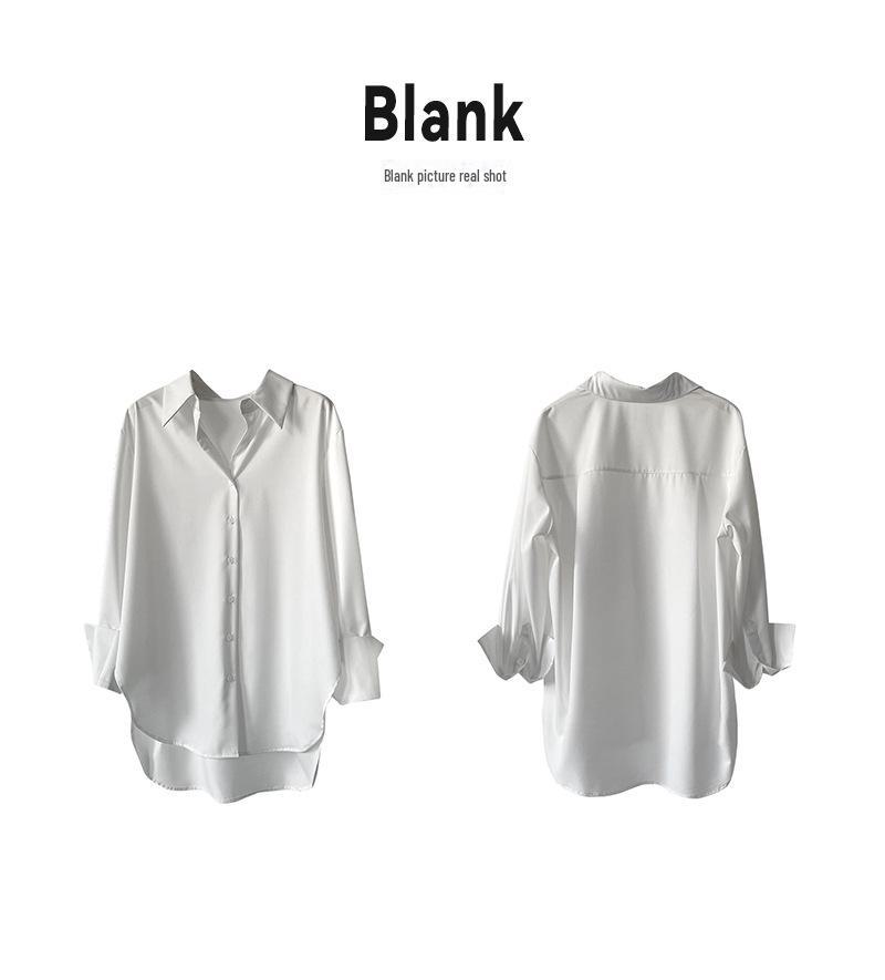 Juzhi High-End Women's Long-Sleeved Loose Solid Color Shirt - Korean Niche Design